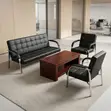 5-Seater Reception Office Sofa Set - Black - 2