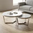 Round Marble Nesting Coffee Table Set - 1