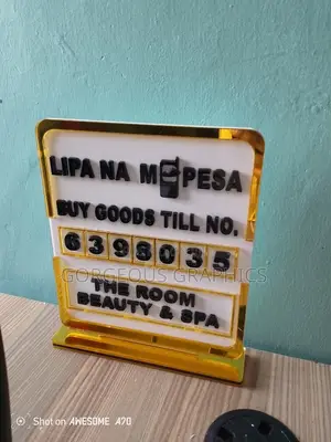 Custom Acrylic Paybill Number Signs