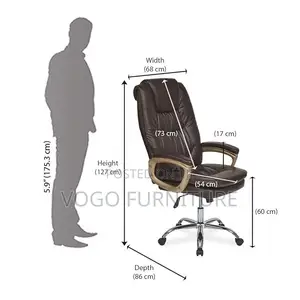 Kiti cha Ofisi cha Brown Leather Executive