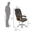 Kiti cha Ofisi cha Brown Leather Executive - 1