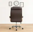 Kiti cha Ofisi cha Brown Leather Executive - 2