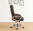 Kiti cha Ofisi cha Brown Leather Executive - 3