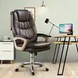 Kiti cha Ofisi cha Brown Leather Executive - 4