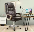 Kiti cha Ofisi cha Brown Leather Executive - 5