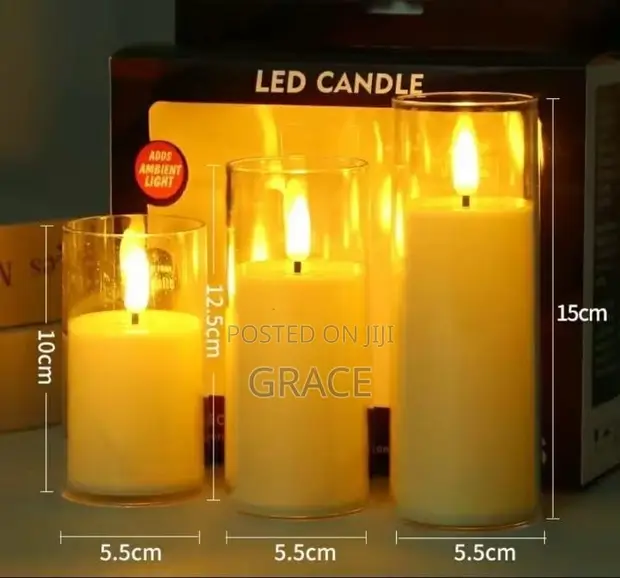 3-in-1 Mishumaa ya LED Isiyo na Mwako - 1