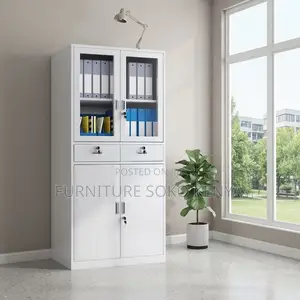 Kabati la Ofisi la Uhifadhi la Milango Miwili Nyeusi