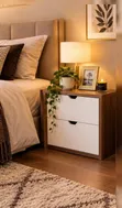 Executive Bedside Drawer Cabinet - 2 Drawers - 1