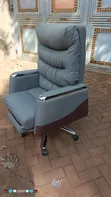 Executive Office Chair with Leg Rest - Grey - 1