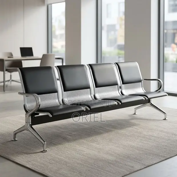Brand New 4-Seater Padded Office Reception Bench - 1