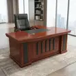 1.8m L-Shaped Executive Office Desk - Mahogany - 1