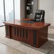 1.8m L-Shaped Executive Office Desk - Mahogany - 2