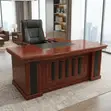 1.8m L-Shaped Executive Office Desk - Mahogany - 4