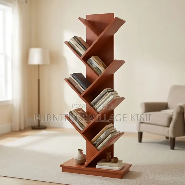 Tree Tiered Wooden Office Bookshelf - 1