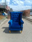 Deep Royal Blue King Chair - 2