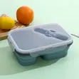 Collapsible Silicone 2-Grid Lunch Box - 3
