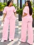 Pearl Embellished 2-Piece Wide Leg Pants Set - 1