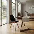 Upholstered Mid Back Dining Chair | Red Fabric - 3
