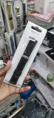 Mkanda wa Saa wa Nylon & Silicone Nyeusi 20mm na Kifungo cha Fedha - 2