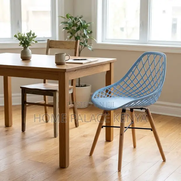 Home Palace Breathable Plastic Dining Chair - Blue - 1