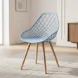 Home Palace Breathable Plastic Dining Chair - Blue - 3
