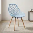 Home Palace Breathable Plastic Dining Chair - Blue - 4