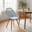 Home Palace Breathable Plastic Dining Chair - Blue - 5