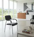 Leather Visitors Chair | Katalina Seat With Armrests - 1