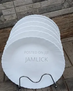 Sahani 6 za Chakula cha Jioni Nyeupe za Keramik - 10.5 Inch