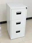Three-Drawer Metal Filing Cabinet - White - 2