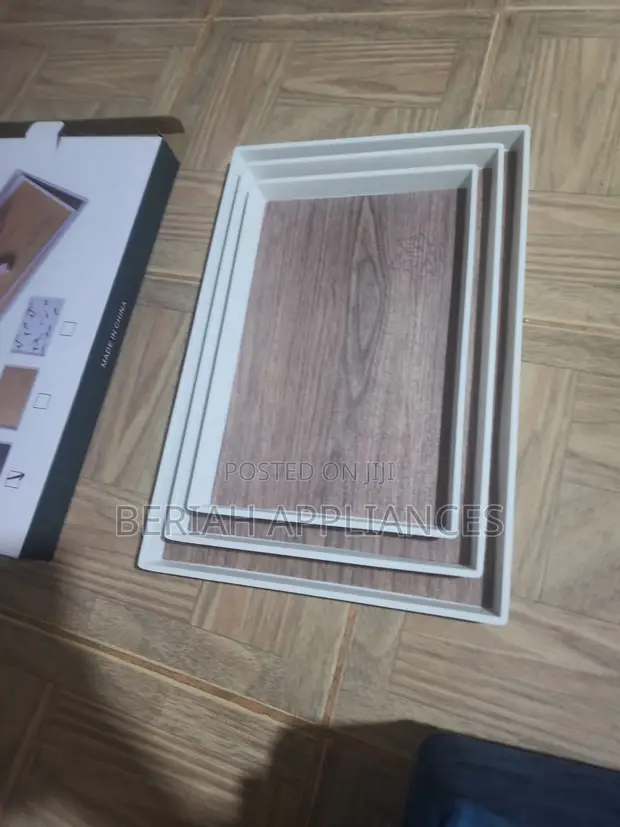 Seti ya Trei 3 za Melamine za Kuhudumia Mbao - 1