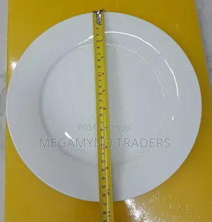 6pc Sahani za Chakula cha Jioni za Keramik - Nyeupe 26cm