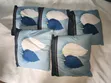 Set of 5 Turquoise & White Throw Pillows - 1