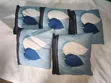 Set of 5 Turquoise & White Throw Pillows - 2