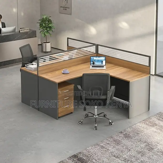 Two-User Curved Office Workstation - 1