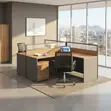 Two-User Curved Office Workstation - 2