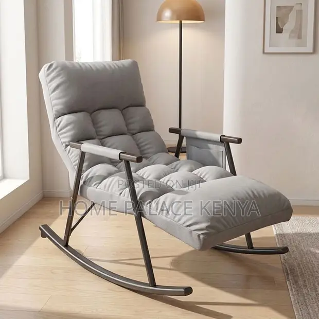 Home Palace Fabric Reclining Rocking Chair - Gray - 1