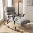 Home Palace Fabric Reclining Rocking Chair - Gray - 1
