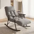Home Palace Fabric Reclining Rocking Chair - Gray - 4