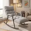 Home Palace Fabric Reclining Rocking Chair - Gray - 5