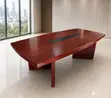 Meza ya Bodi ya Mbao ya Mahogany ya Oval - 240cm - 1