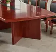 Meza ya Bodi ya Mbao ya Mahogany ya Oval - 240cm - 2