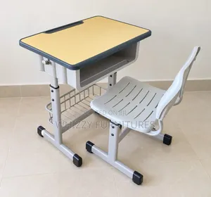 School Desk with Chair and Book Rack