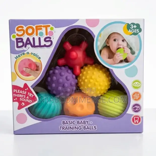 Colourful 6-Piece Soft Baby Sensory Training Balls Set - 1