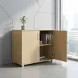 Executive Credenza | Lockable Modern Brown Office Cabinet - 1