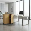 Executive Credenza | Lockable Modern Brown Office Cabinet - 2