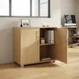 Executive Credenza | Lockable Modern Brown Office Cabinet - 3