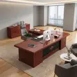 Mahogany Executive Desk | 1800mm Brown Modern CEO Table - 1