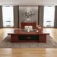 Mahogany Executive Desk | 1800mm Brown Modern CEO Table - 3