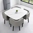 Modern 4-Seater Marble Dining Table Set - 3